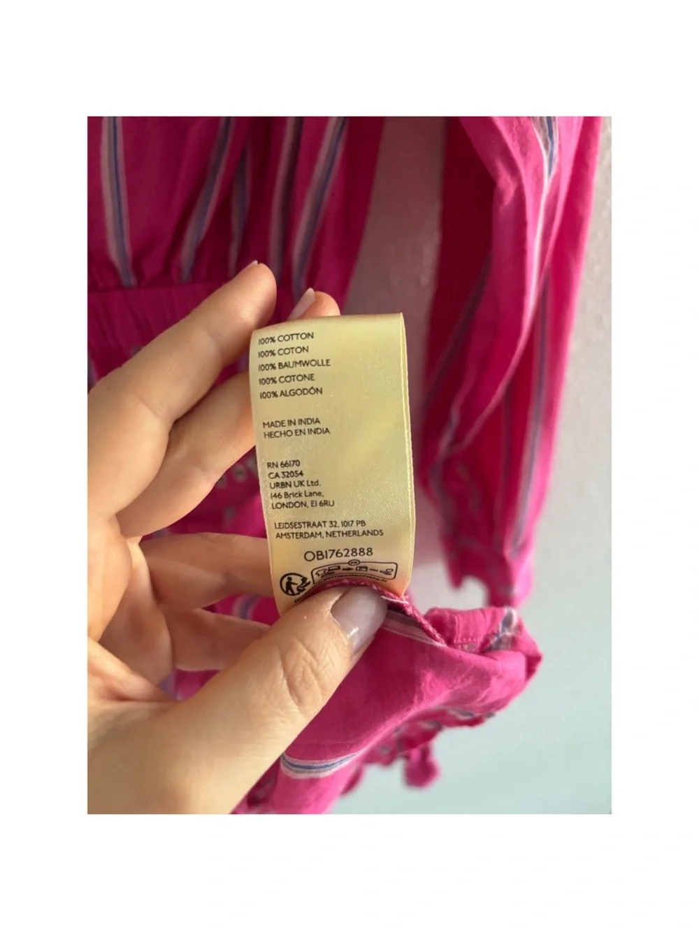 Free People Hot Pink Striped Mini Dress